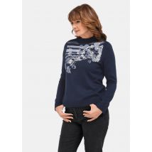 Pull léger à motifs floraux discrets - bleu - Gr. 23 de Goldner Fashion