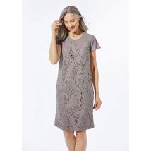Kleid aus sommerlicher Spitze - taupe - Gr. 21 von Goldner Fashion