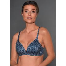 Soutien-gorge sans armatures - bleu foncé / à fleurs - Gr. 95 C de Goldner Fashion