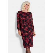 Robe - noir / rouge / à fleurs - Gr. 22 de Goldner Fashion