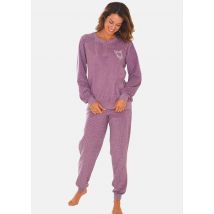 Weicher & bequemer Frotte-Pyjama mit Bündchen - beere / gemustert - Gr. 52/54 von Goldner Fashion