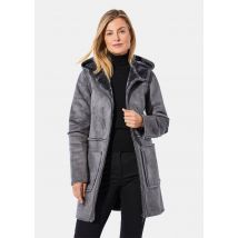 Manteau en similicuir suédé avec doublure en peluche - gris - Gr. M de Goldner Fashion