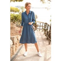 Robe avec col chemise - bleu - Gr. 24 de Goldner Fashion