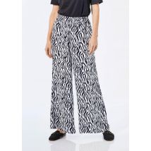 Pantalon coupe évasée - noir / blanc / à motifs - Gr. 225 de Goldner Fashion