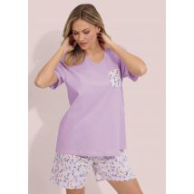Doppelpack aus Shorty und Pyjama - hellblau / flieder - Gr. 40/42 von Goldner Fashion