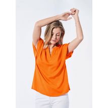 Chemisier à col tunique - orange - Gr. 20 de Goldner Fashion