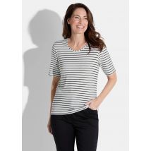 Shirt - blanc / noir / rayé - Gr. 26 de Goldner Fashion