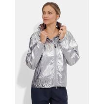 Zilverkleurig glanzende blousonjas - zilverkleurig - Gr. 36 van Goldner Fashion