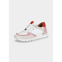 Sneaker mit komfortablem Reißverschluss - beige / weiß / orange - Gr. 38 von Goldner Fashion