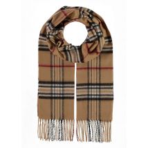 Geruite sjaal die aanvoelt als kasjmier - camel / rood / geruit - Gr. Standaardmaat van Goldner Fashion