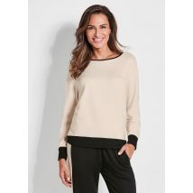 Sweatshirt à encolure dégagée - beige / noir - Gr. 54 de Goldner Fashion