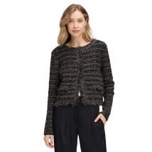 Verkorte cardigan met pailletten - beige / bruin / zwart - Gr. 38 van Goldner Fashion