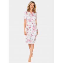 Chemise de nuit à manches courte et patte de boutonnage - rosé / blanc / à motifs - Gr. 23/24 de Goldner Fashion