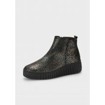 Stiefeletten mit flachem Schaft - schwarz - Gr. 36 von Goldner Fashion