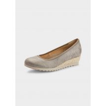 Ballerines à talon compensé - beige / métallique - Gr. 40 de Goldner Fashion