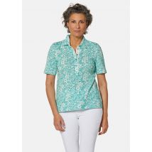 Polo imprimée en tissu piqué - vert clair / blanc - Gr. 44 de Goldner Fashion