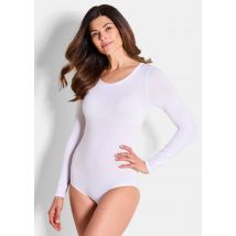 Langarm-Body im 2er-Pack - weiß / schwarz - Gr. 46 von Goldner Fashion