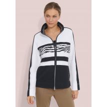 Jersey-Jacke in Streifenoptik - weiss / schwarz - Gr. 36 von Goldner Fashion