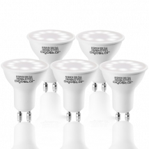 Aigostar - Pack de 5 Bombillas LED GU10, 3W, 390 lumen, luz calida 3000K  [Clase de eficiencia energética A+]