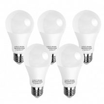 Aigostar - Bombilla LED E27, 10W, Luz blanca fría 6400K  Ángulo 280°,no regulable  5 unidades [Clase de eficiencia energética A+],5pcs