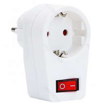 Aigostar Adaptador Enchufes Europeos con 1 Tomas y Interruptor,Enchufe de Pared.Con Protección Infantil,16A,250V,Blanco