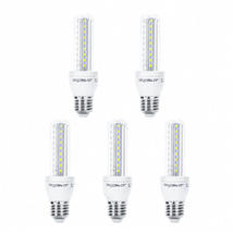 Aigostar - Pack de 5 Bombillas LED T3 2U de 8 watios, casquillo gordo (E27), 640 lumen y luz fria (6400K) [Clase de eficiencia energética A+]