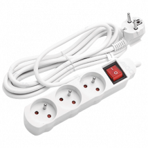 Aigostar Regleta alargador de 3 Tomas con Interruptor y Protección Infantil, 1.5 M, Blanco, 16A 250V