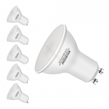 Aigostar - Pack de 5 Bombillas LED GU10, 4W, 390 lumen, luz calida 3000K  [Clase de eficiencia energética A+]