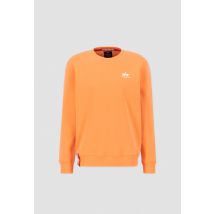 Basic Sweater Small Logo Huppari miehille - Koko M - Valkoinen/oranssi - Alpha Industries