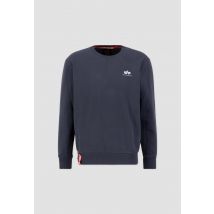 Basic Sweater Small Logo Huppari miehille - Koko XS - Laivastonsininen - Alpha Industries