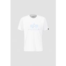 Basic T-Shirt Reflective Print T-paita miehille - Koko M - Valkoinen - Alpha Industries