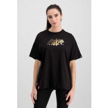 Gold Logo OS T T-Shirt für Frauen - Größe L - Schwarz - Alpha Industries