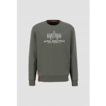 Basic Sweater Embroidery Huppari miehille - Koko 3XL - Vihreä - Alpha Industries