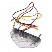 Lampa tył LED, hom E8, 3w1,klosz clear, moto, cross, quad - AM9901C1