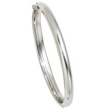SIGO Armreif Armband oval 585 Gold Weißgold Goldarmreif Kastenschloss