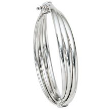SIGO Armreif Armband oval 925 Sterling Silber Silberarmreif Klappverschluss