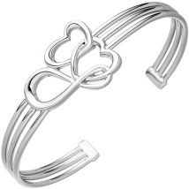 SIGO Armspange / offener Armreif Herz Herzen Unendlich 925 Sterling Silber Armband