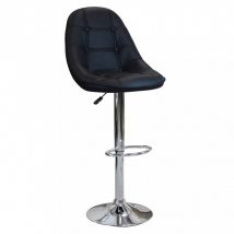 Sgabello Moderno per Sala da Pranzo in Ecopelle,Metallo cm 59x55x116 - SHAW Colore: Nero