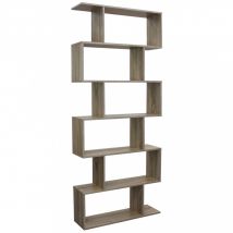 Libreria Moderna di Design in Truciolare cm 80x23,5x190,5 - SAMU Colore: Marrone