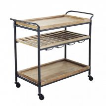 Carrello Portavivande con ruote in Metallo,Legno cm 88x43x77 - HERBIE