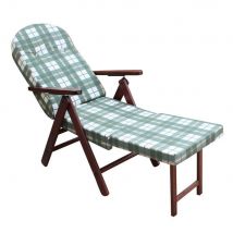 Poltrona Sdraio 4 posizioni con cuscino in Cotone,Legno cm 84x75x110 - PERCY Colore: Verde