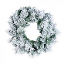 Corona Decorativa Cermis Innevato Diametro 60cm (6 Pezzi)