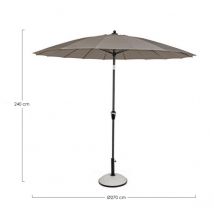 Ombrellone da giardino rotondo 2.7M - ATLANTA Colore: Tortora