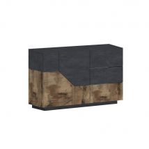 Madia 2 ante 3 cassetti per Soggiorno Moderna 140x43x86cm - NEBULA Colore: report/acero pereira