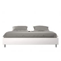 Letto Matrimoniale King size rivestito in Similpelle - AZELIA Dimensione Rete: 180x200, Colore: Bianco, Tipologia Letto: Con Rete