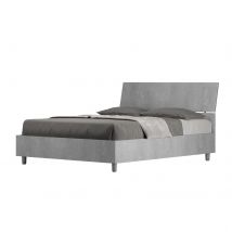 Letto alla Francese - DEMAS Tipologia Testata: Testata Inclinata, Colore: Grigio, Tipologia Letto: Con Rete, Dimensione Rete: 140x200
