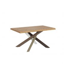 Tavolo da pranzo in legno Massello - VERSALUX Colore: Rovere, Telaio: 4/C, Dimensioni: Fisso 90x160