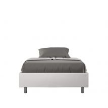 Letto una piazza e mezza rivestito in Similpelle - AZELIA Dimensione Rete: 120x200, Tipologia Letto: Senza Rete, Colore: Bianco