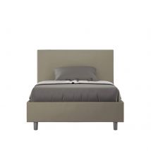 Letto una piazza e mezza rivestito in Similpelle - ADELE Colore: Cappuccino, Tipologia Letto: Con Rete e Contenitore, Dimensione Rete: 120x210