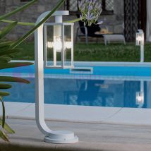 AUREA BIANCO Paletto da Giardino H.60 Cm Design Moderno""